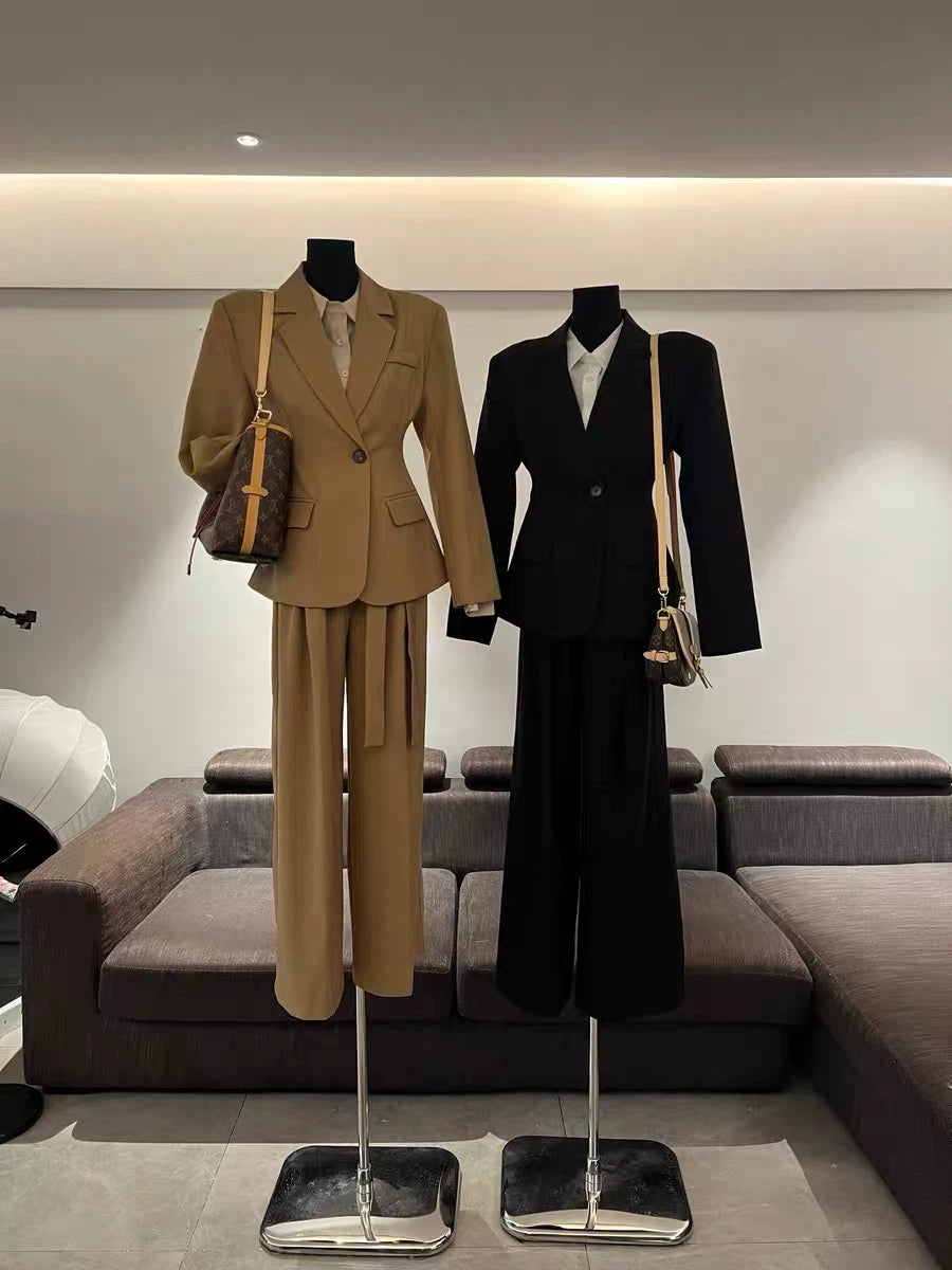 PANPANSTUDIO Medium and Long Wide Leg Pants Suit Set