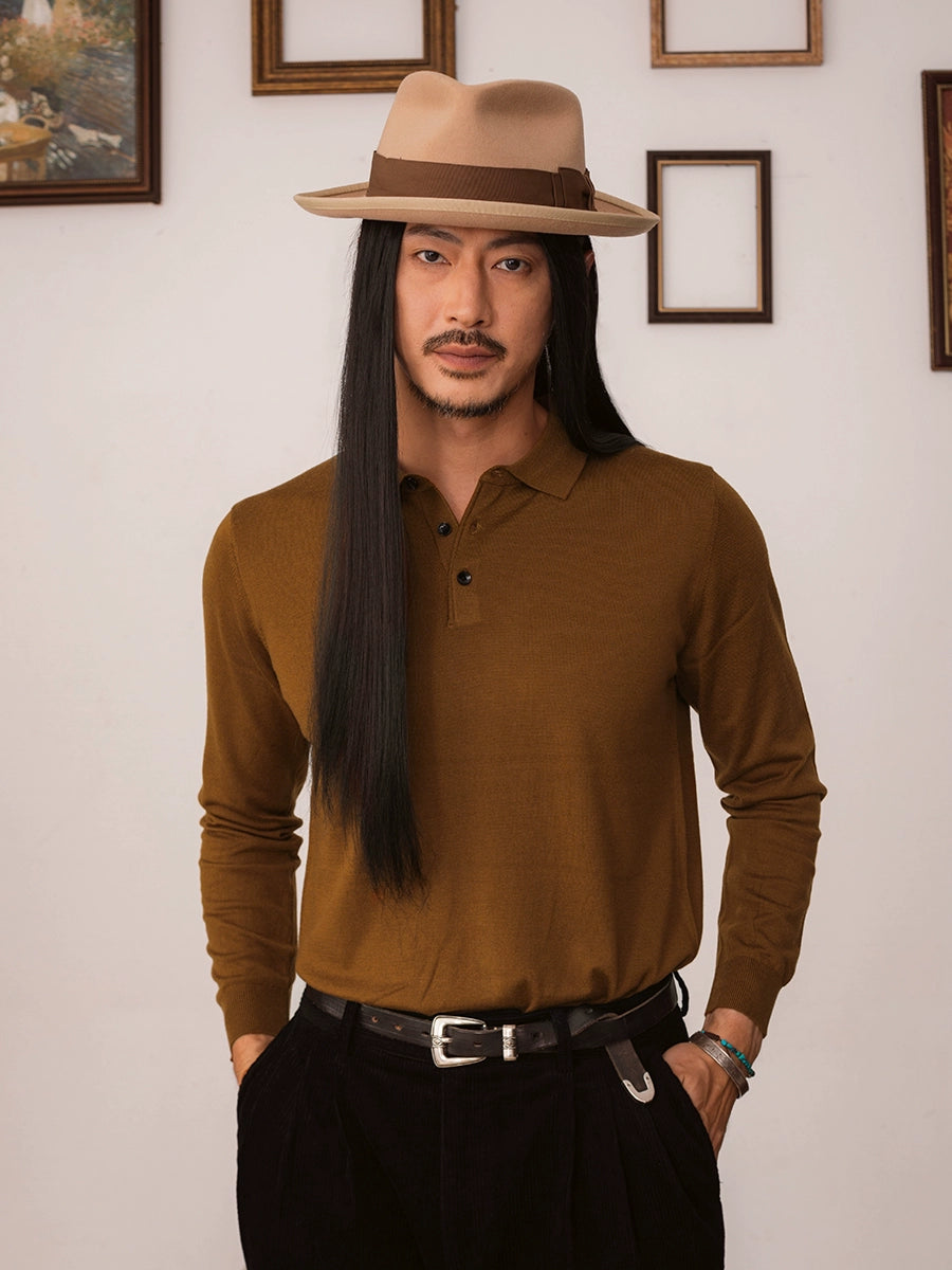 SOARIN Casual Slim-fit Lapel Sweater Bottoming Shirt