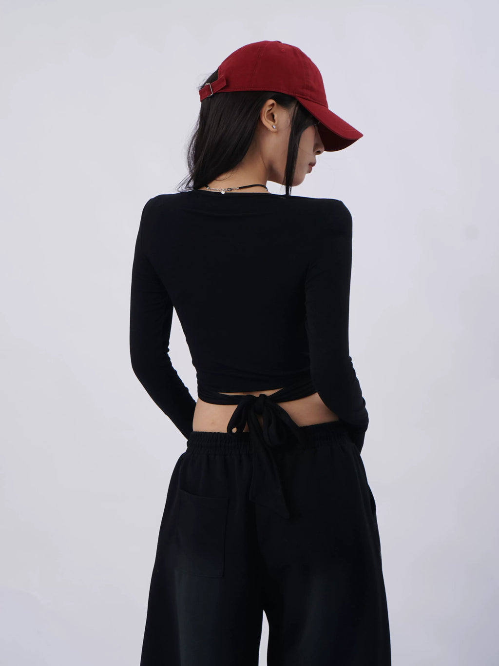 SAMUSAN Streamer Waist Towel Two Wear Casual Long Sleeves