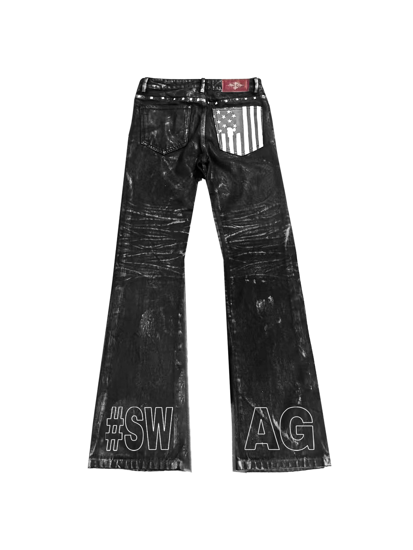 DETW Narrow Pleated Rivet Star-Spangled Jeans