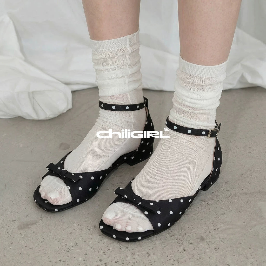 CHILIGIRL Polka Dot Open-toed Sandals