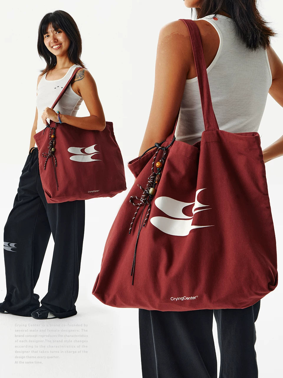 CryingCenter Large Capacity Casual Canvas Bag