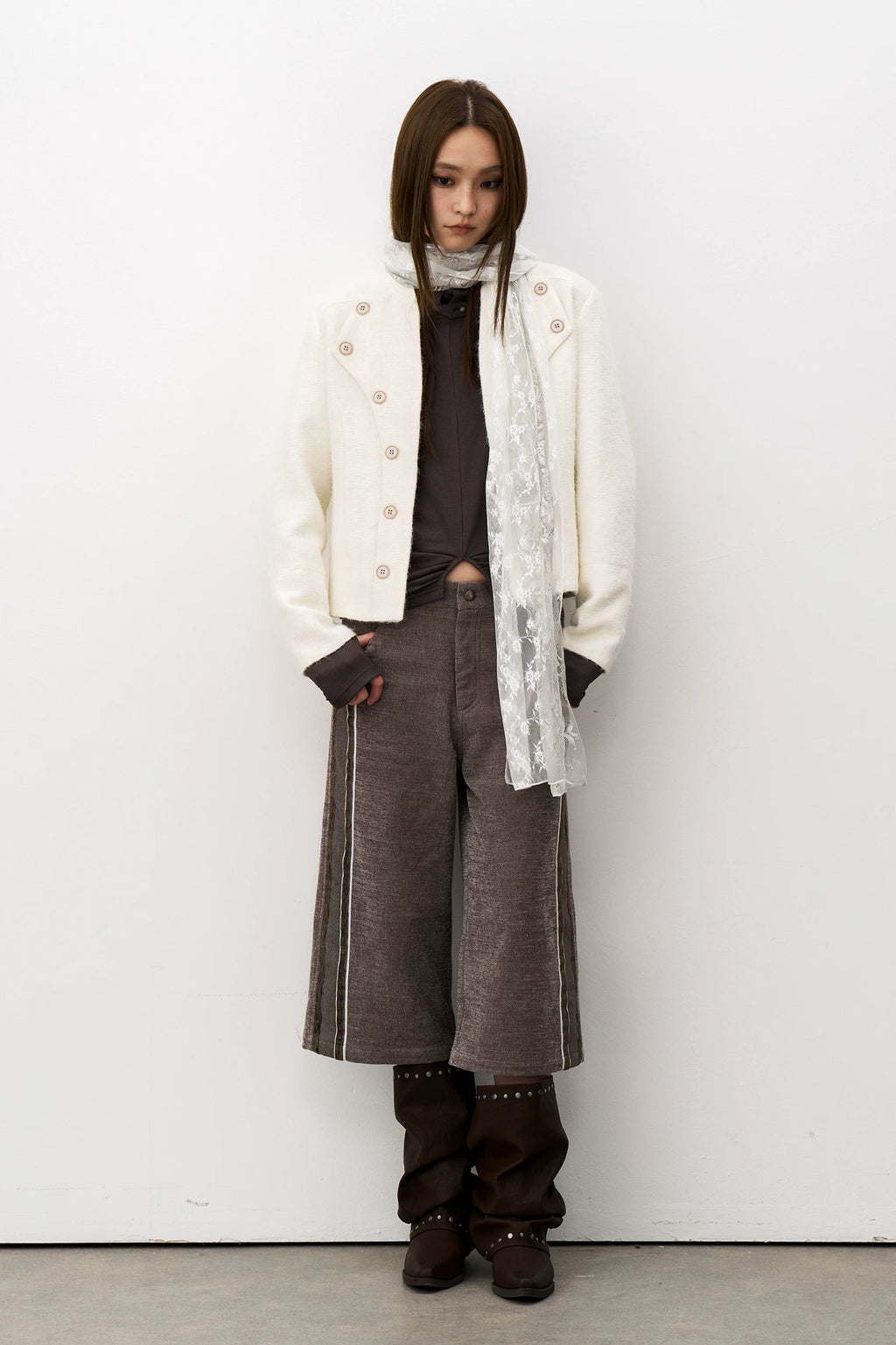 THELIGHT Double-breasted Stand-up Jacket