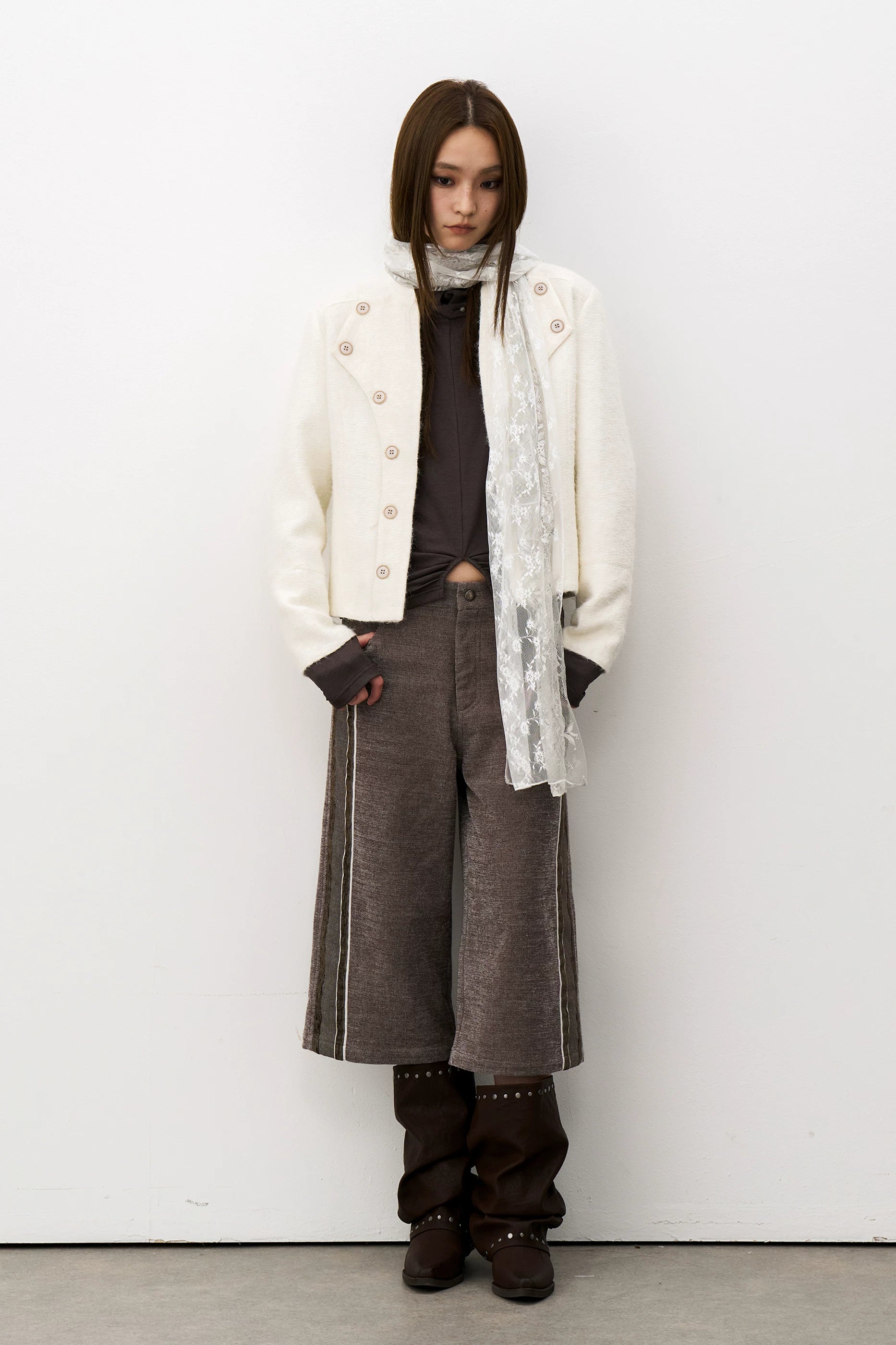 THELIGHT Double-breasted Stand-up Jacket