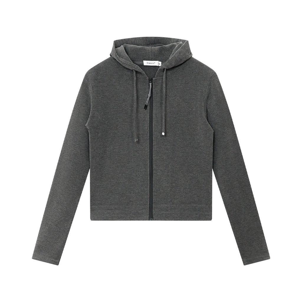 FUNKYFUN Soft Skin-friendly Abraded Zipper Cardigan Jacket