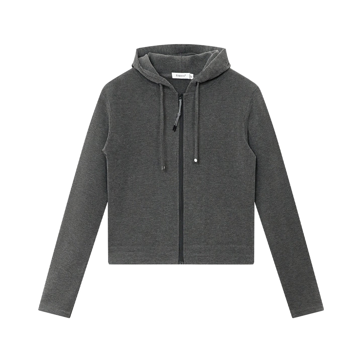 FUNKYFUN Soft Skin-friendly Abraded Zipper Cardigan Jacket