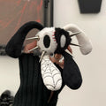 Antiphase Four-eared Rabbit Skull Plush Black and White Hanging Baby Pendant