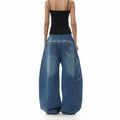 BTSG lightning embroidery washed old scimitar jeans