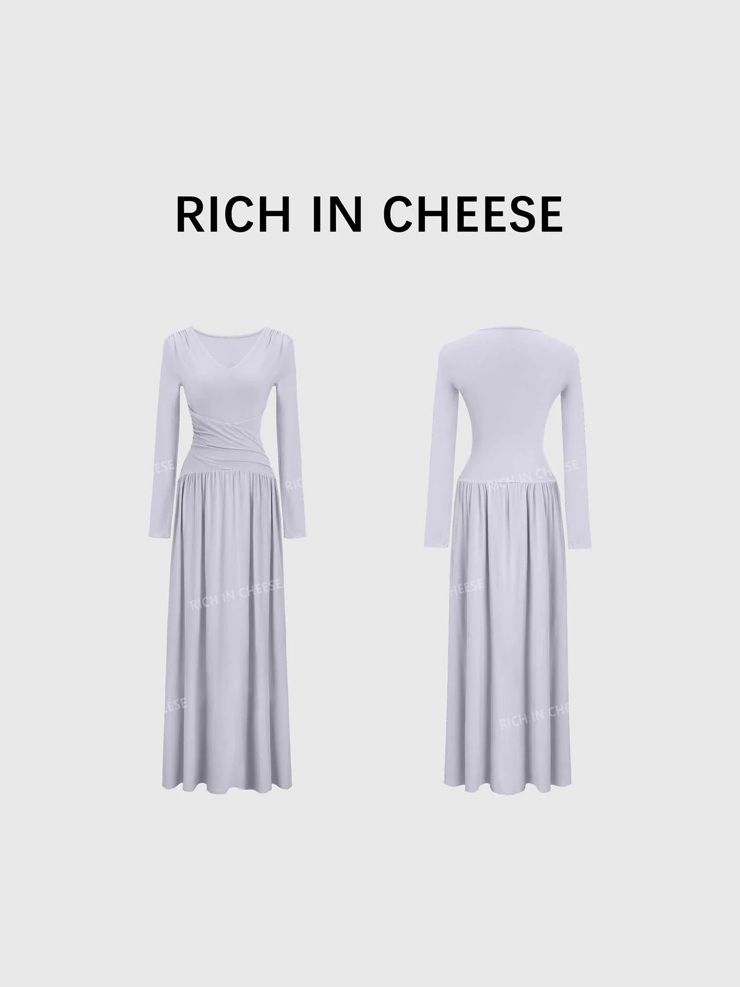 RICH IN CHEESE Knitted Cross-waist Dress