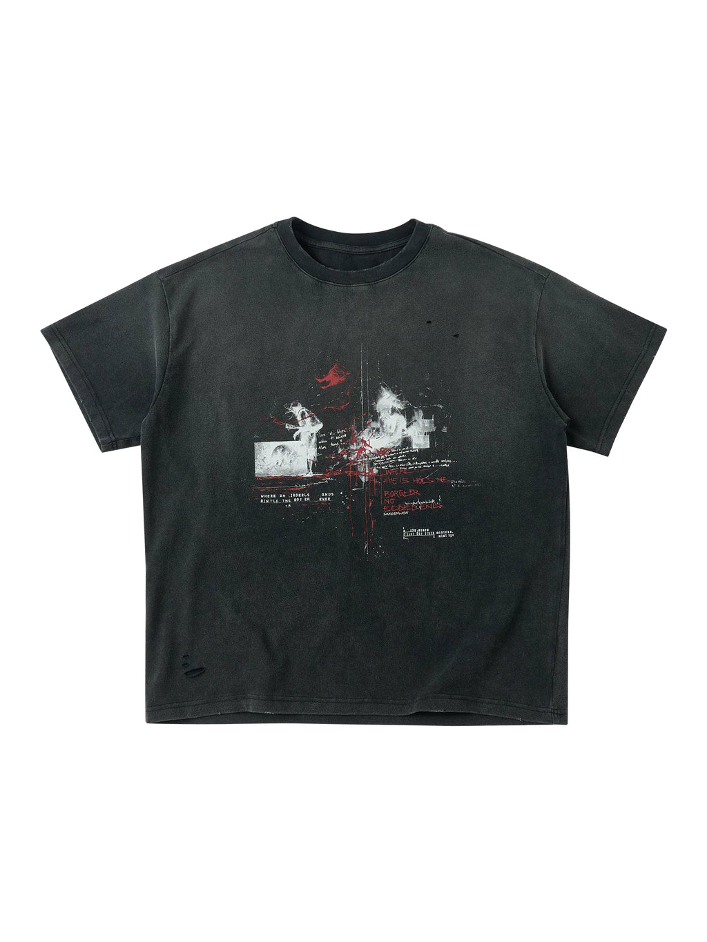 SAXGENWON Crew Neck Short and Wide Version Casual Tee