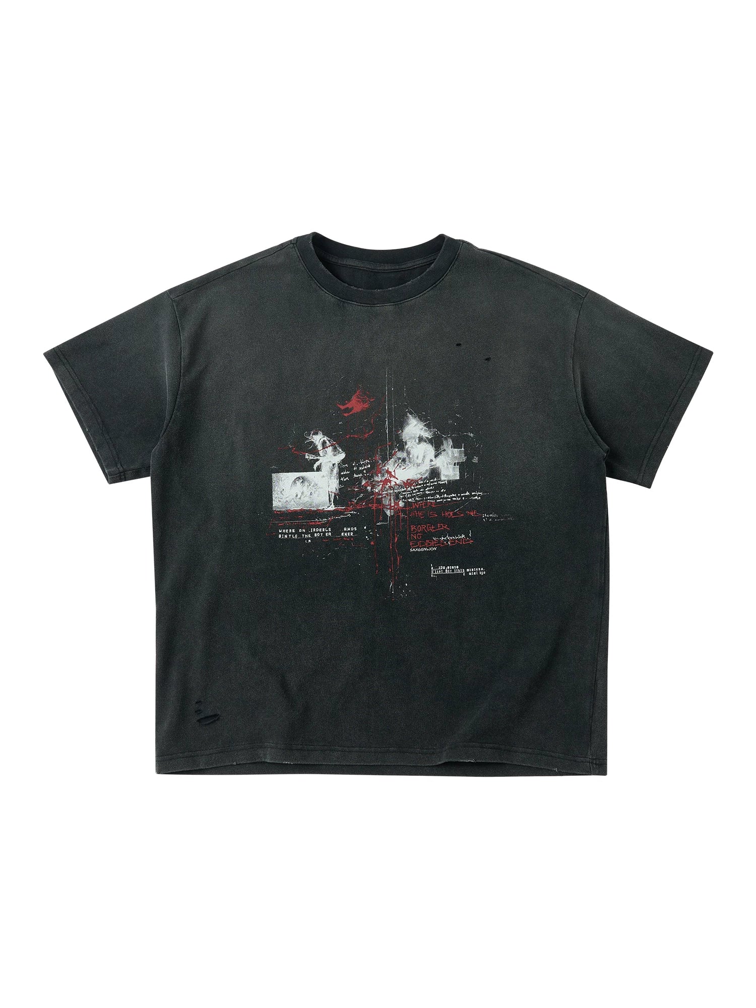 SAXGENWON Crew Neck Short and Wide Version Casual Tee