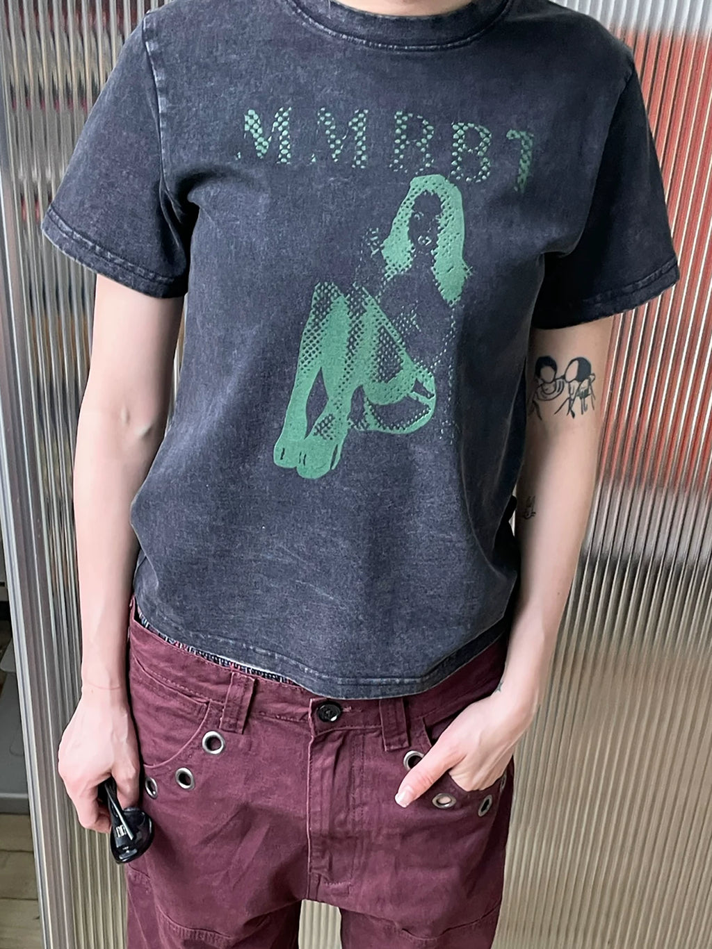 MMBBT Retro Character Print Crew Neck Slim Tee