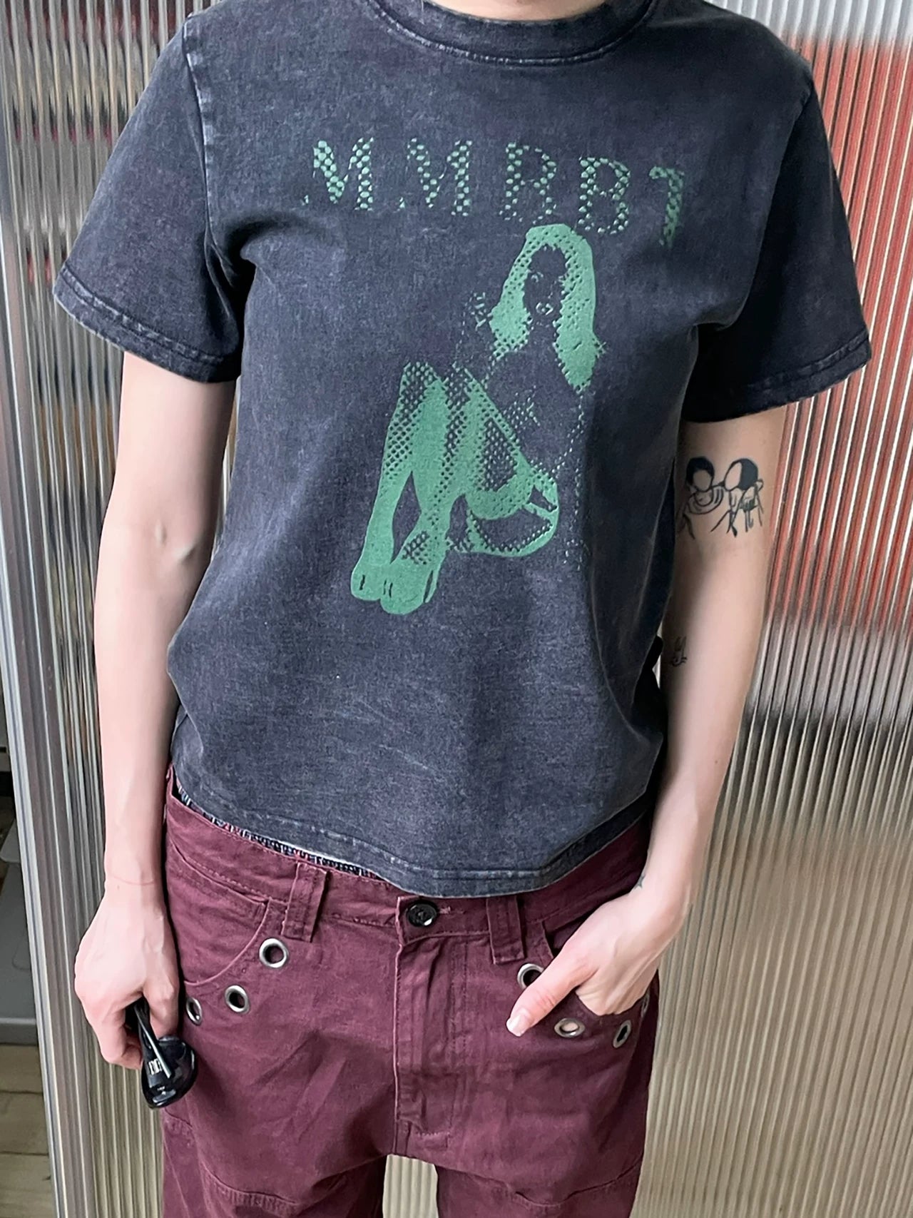 MMBBT Retro Character Print Crew Neck Slim Tee
