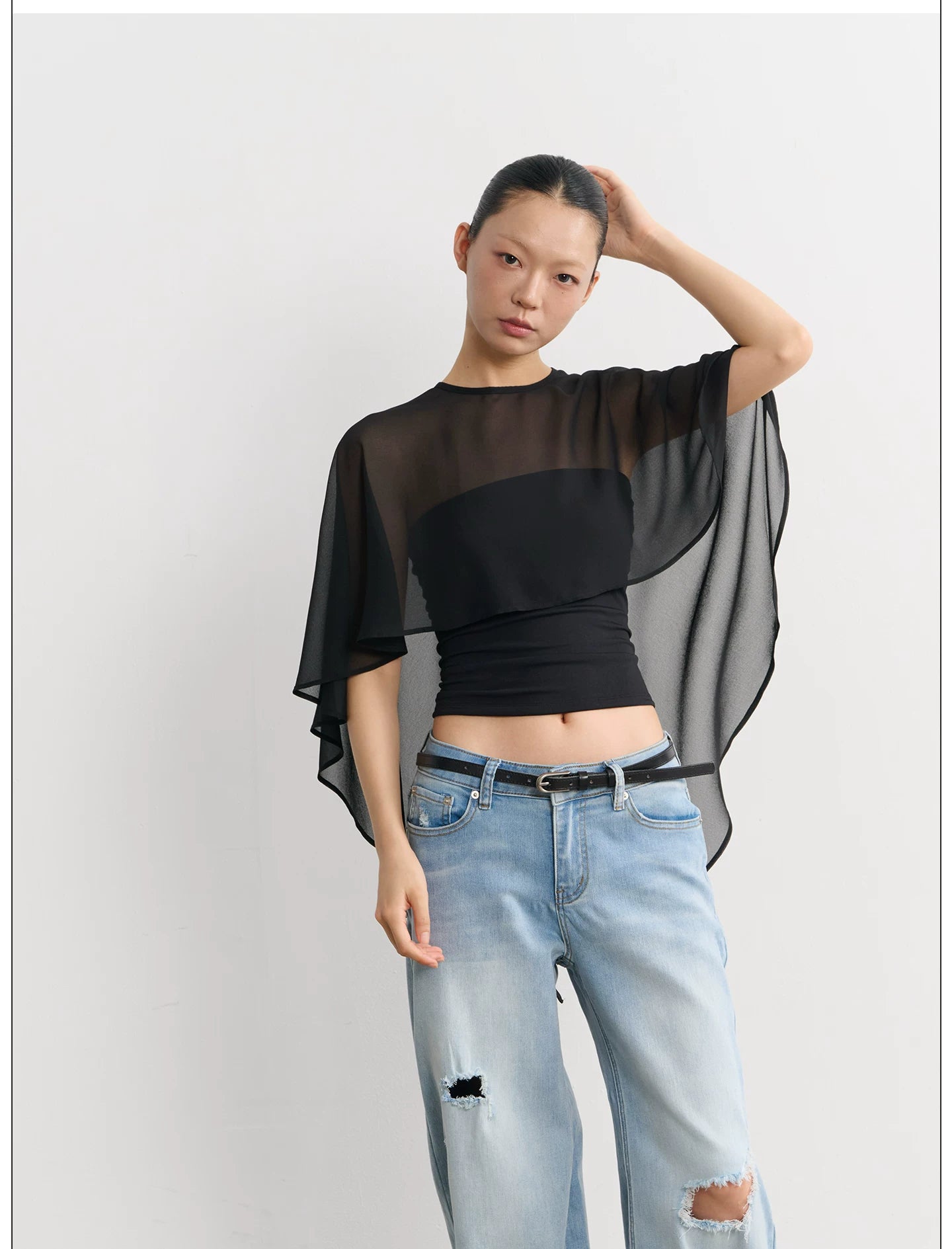 LINY LIBERTY Chiffon Short Light Sunscreen Blouse