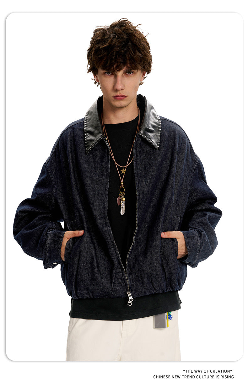 11KN Lapel Leather Casual Minimalist Jacket