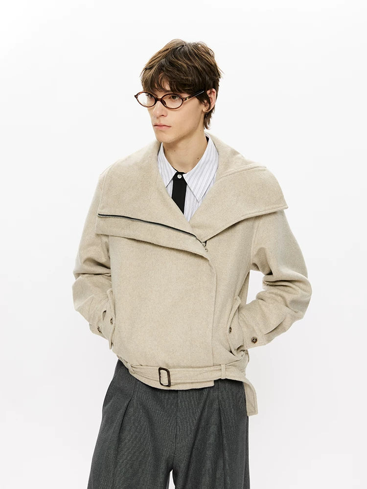 KREATE 50% Merino Wool Slanted Zip Multi-neck Jacket