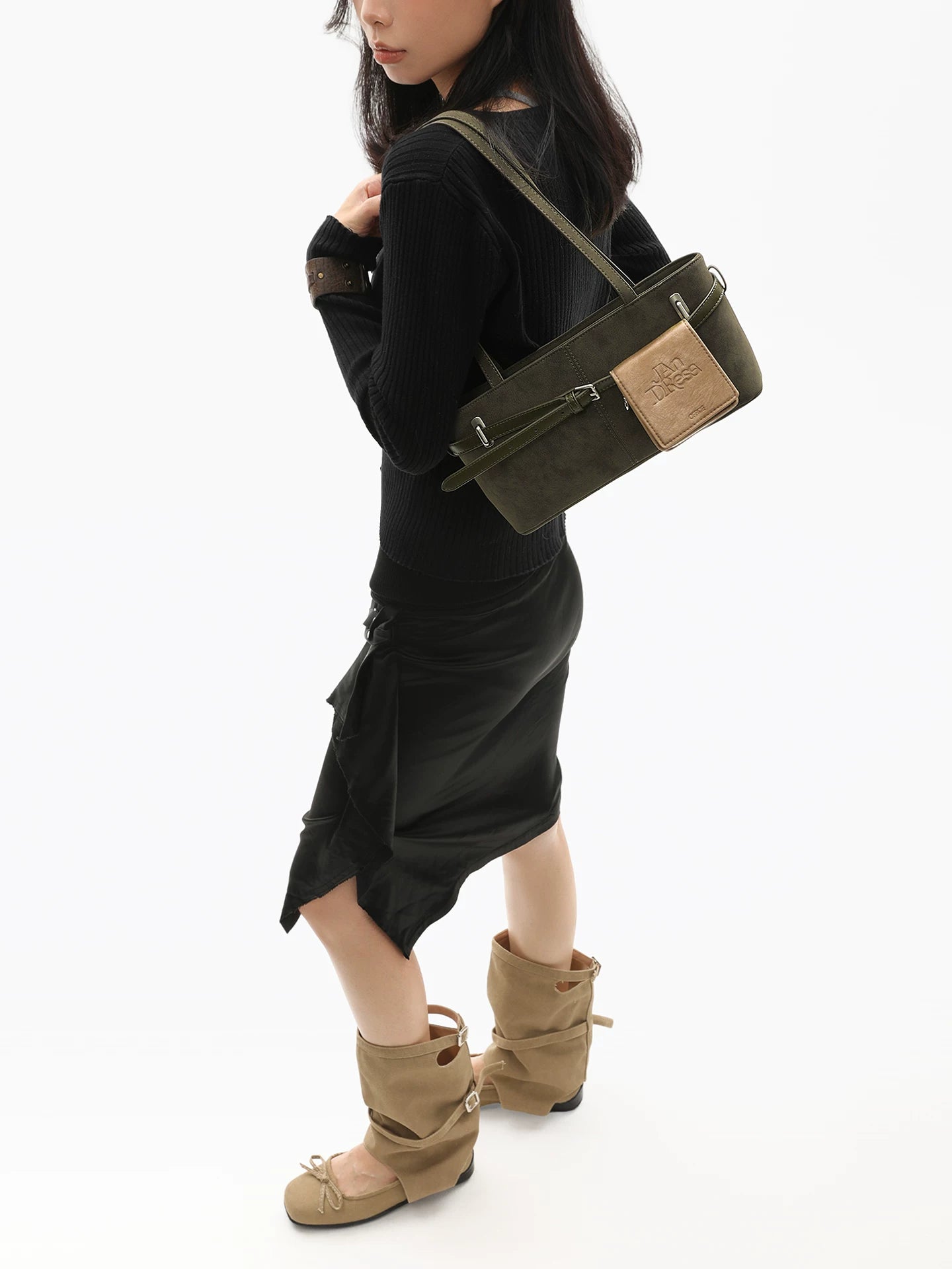 JANDRESS Belt Decorative Versatile Shoulder Underarm Bag