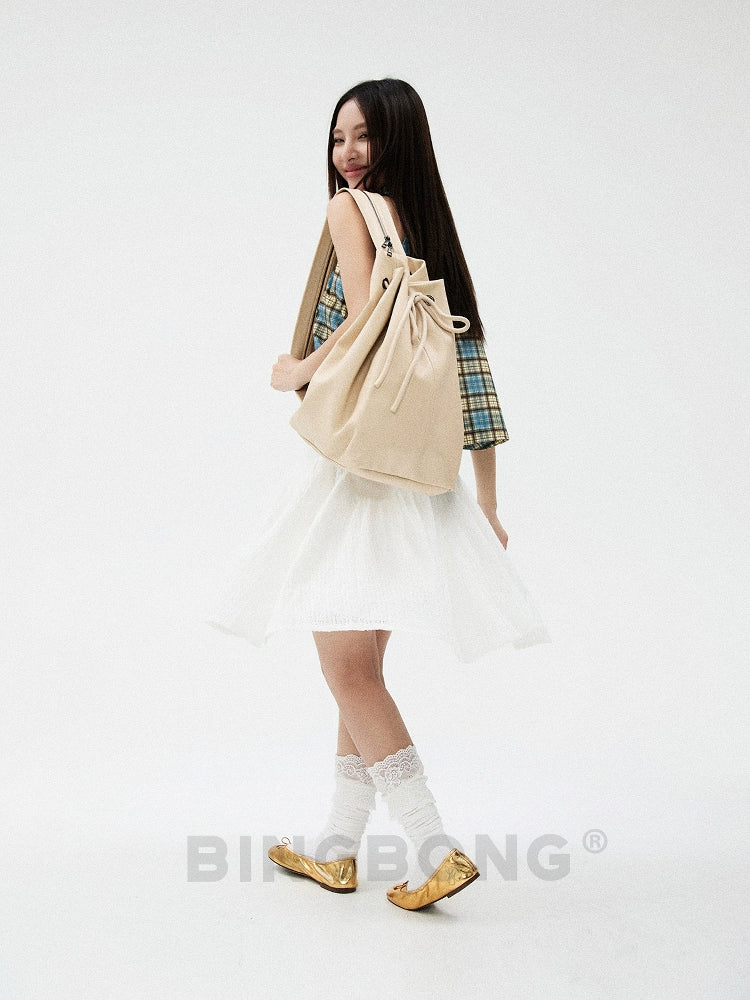 BINGBONG Simple Korean Drawstring Shoulder Backpack