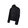 BEVAN UP Diagonal Cut High Lapel Textured Short Jacket