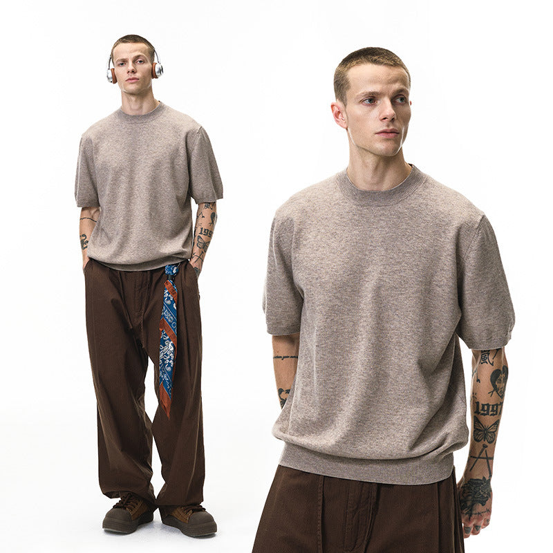 (Clearance) Inflation Loose Warm Knitted Round Neck Tee