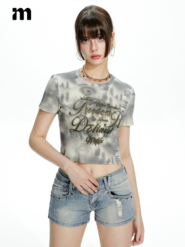 Imone Retro Tie-dye Printing Pit Strip Tee