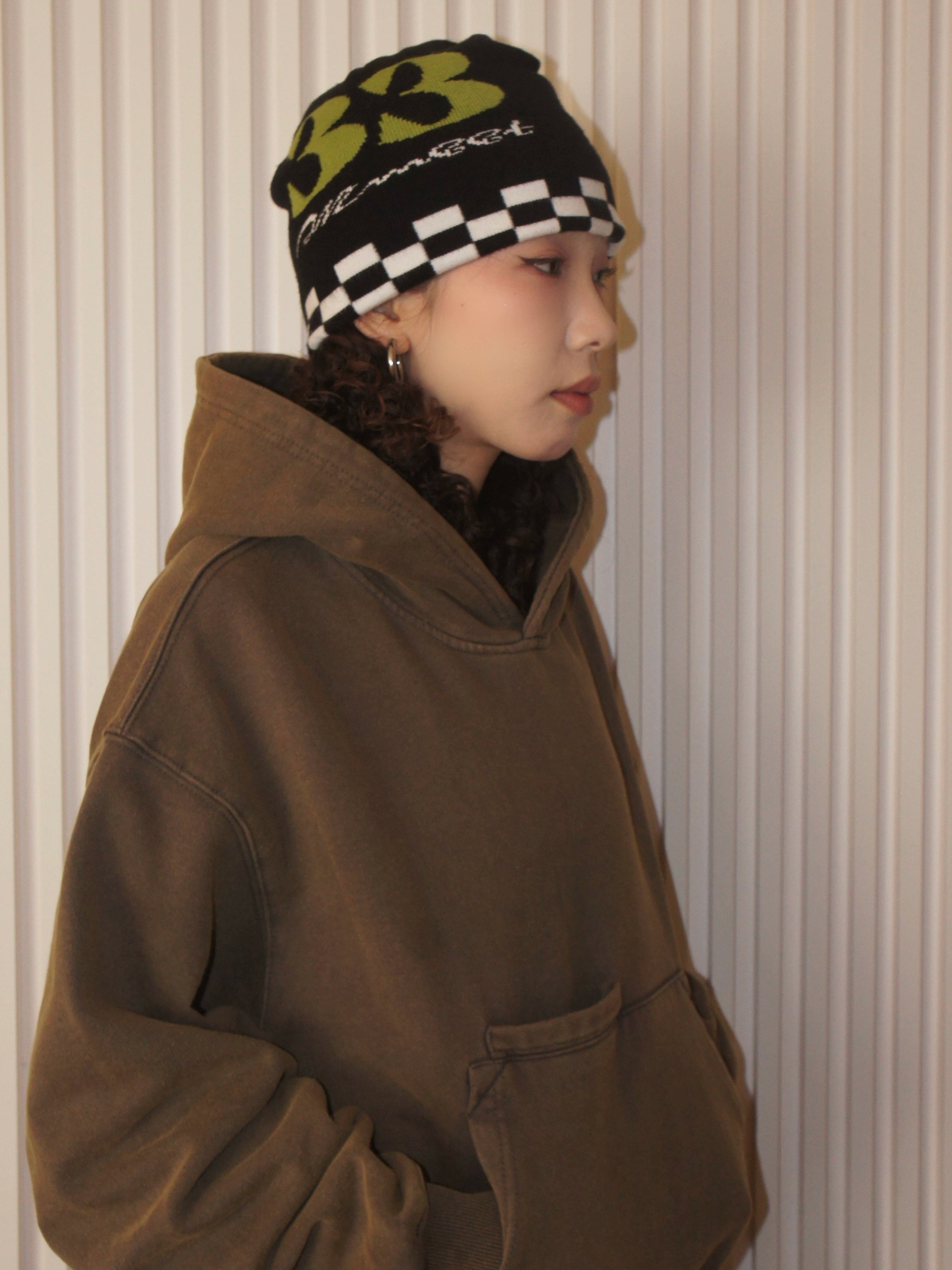 MMBBT Checkerboard Knitted Wool Cap on All Sides