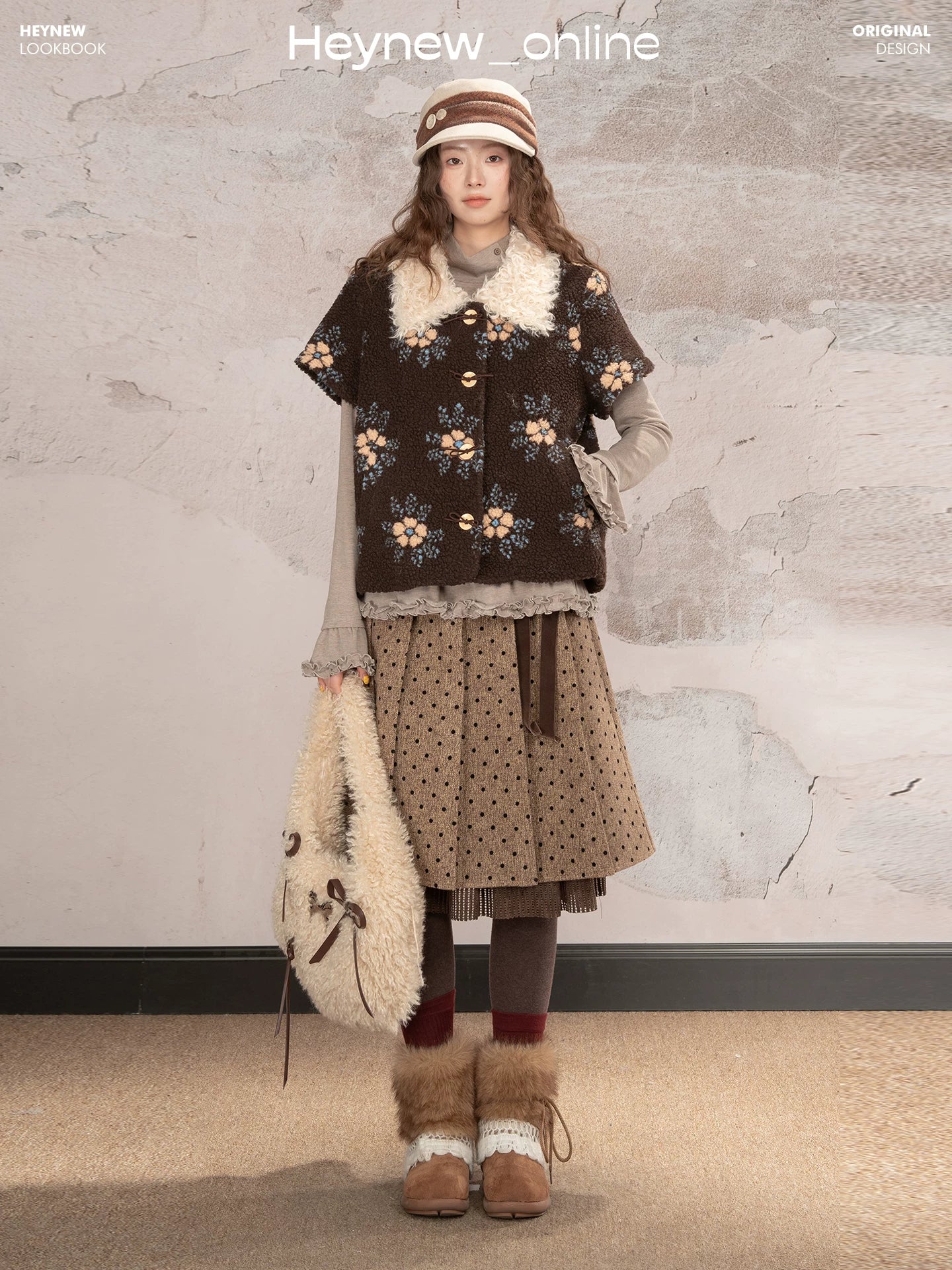 LOVEHEYNEW Lamb Wool Lapel Vest