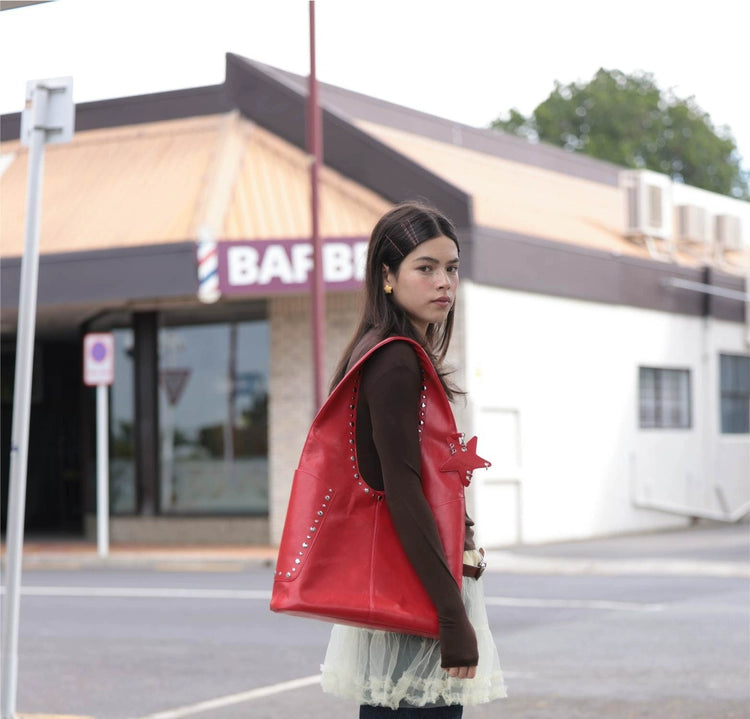 ECODAY Vintage Rivet Shoulder Tote