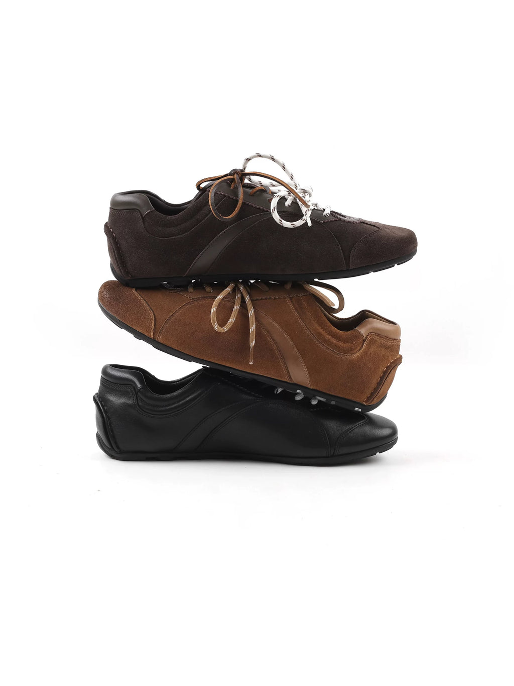 AMBSOM Top Layer Cowhide Flat-soled Casual Shoes