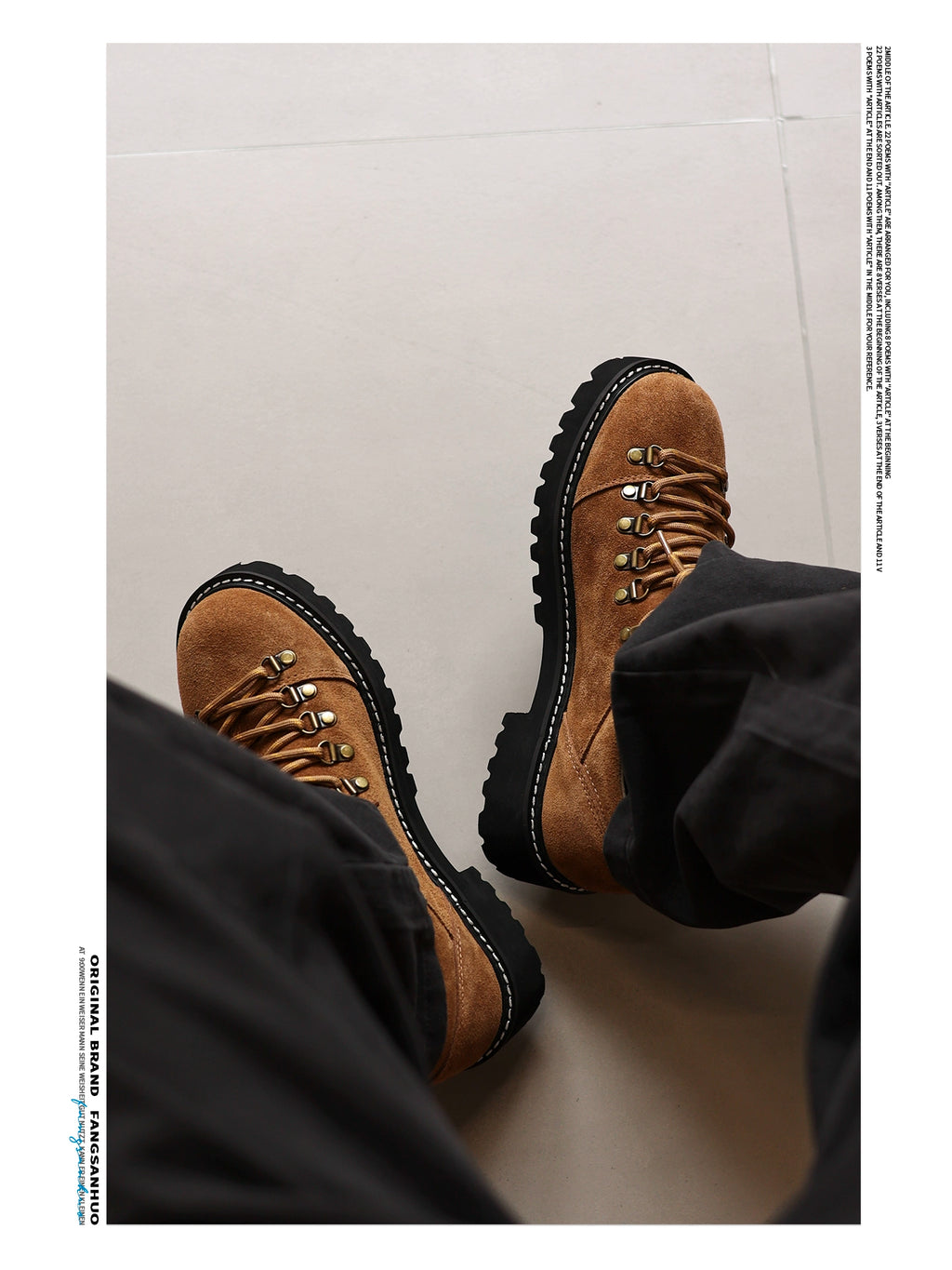 FANGSANHUO Casual Retro Platform Heightening Derby Shoes