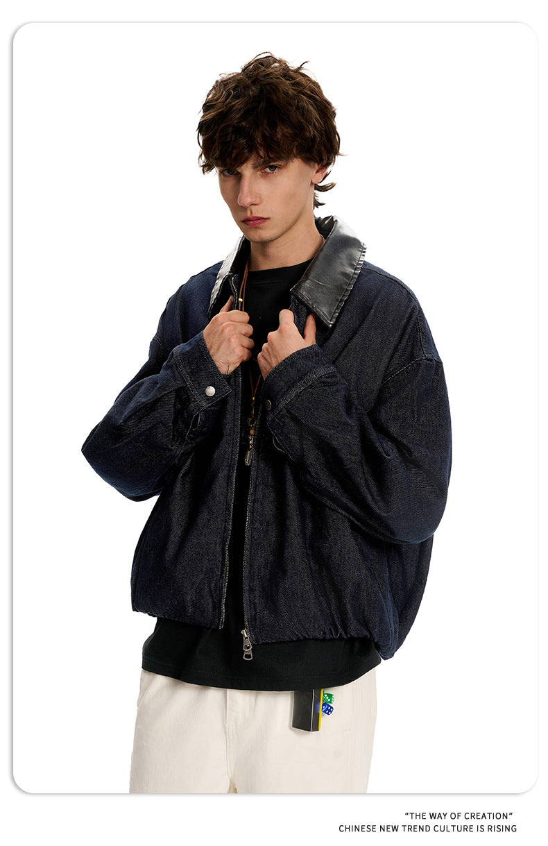 11KN Lapel Leather Casual Minimalist Jacket