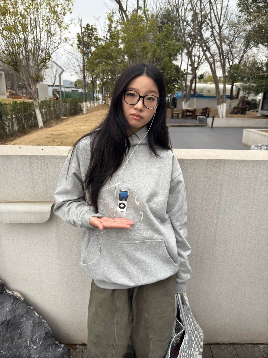 RAINMAKE Creative 3D Printed Short Wide Hooded Sweater
