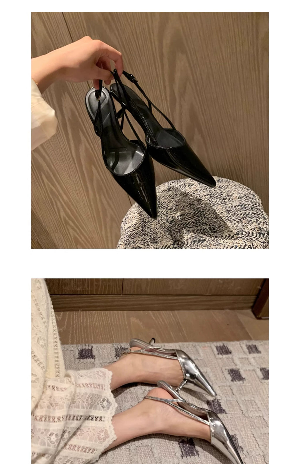 Cebostin Bag Head with Pointed High Heels