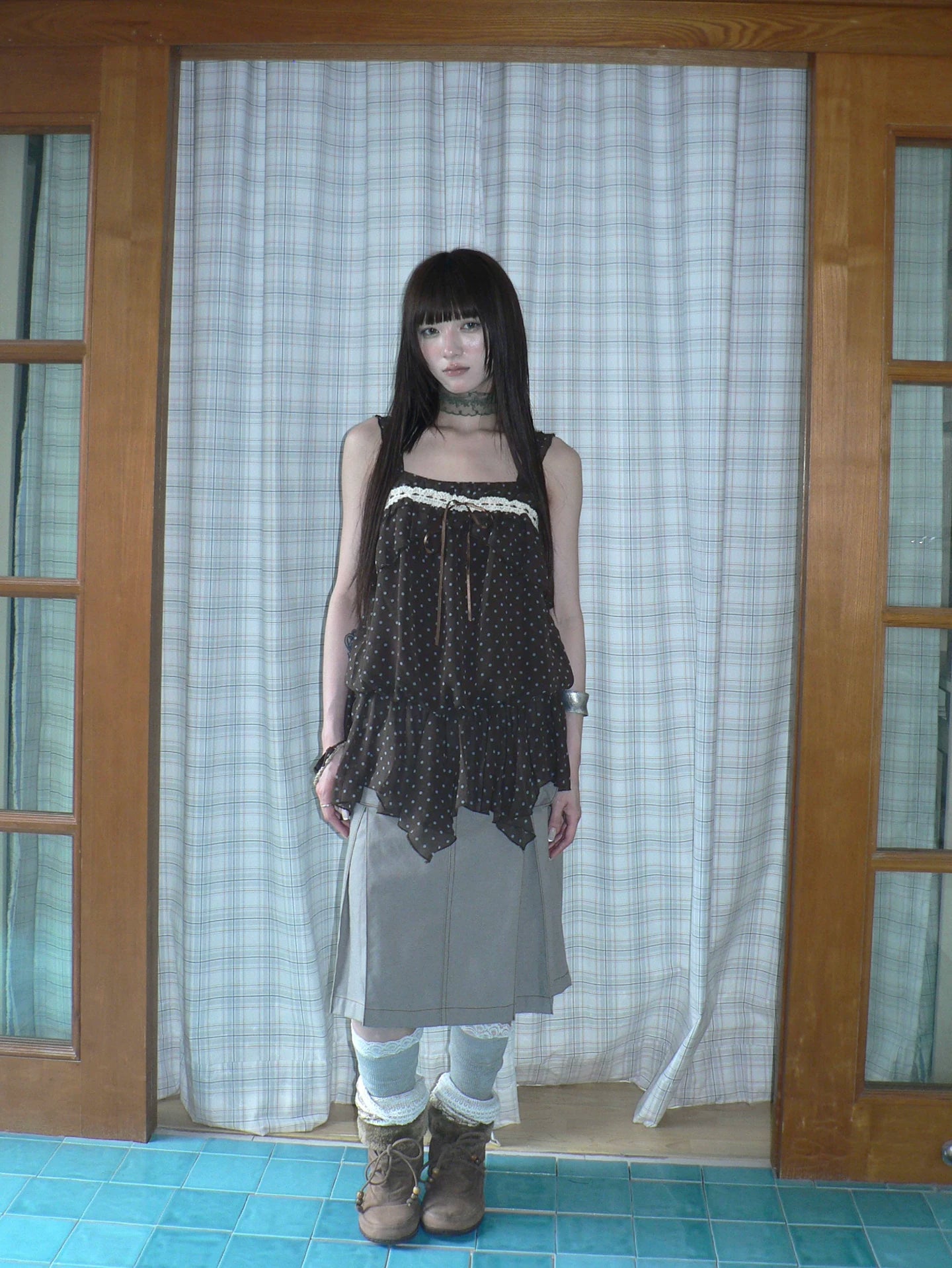 Ang: Project Retro Polka Dot Waist Hem Irregular Sling