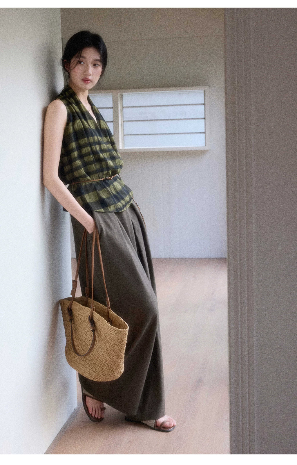 TYANG Temperament Plaid Sleeveless Vest