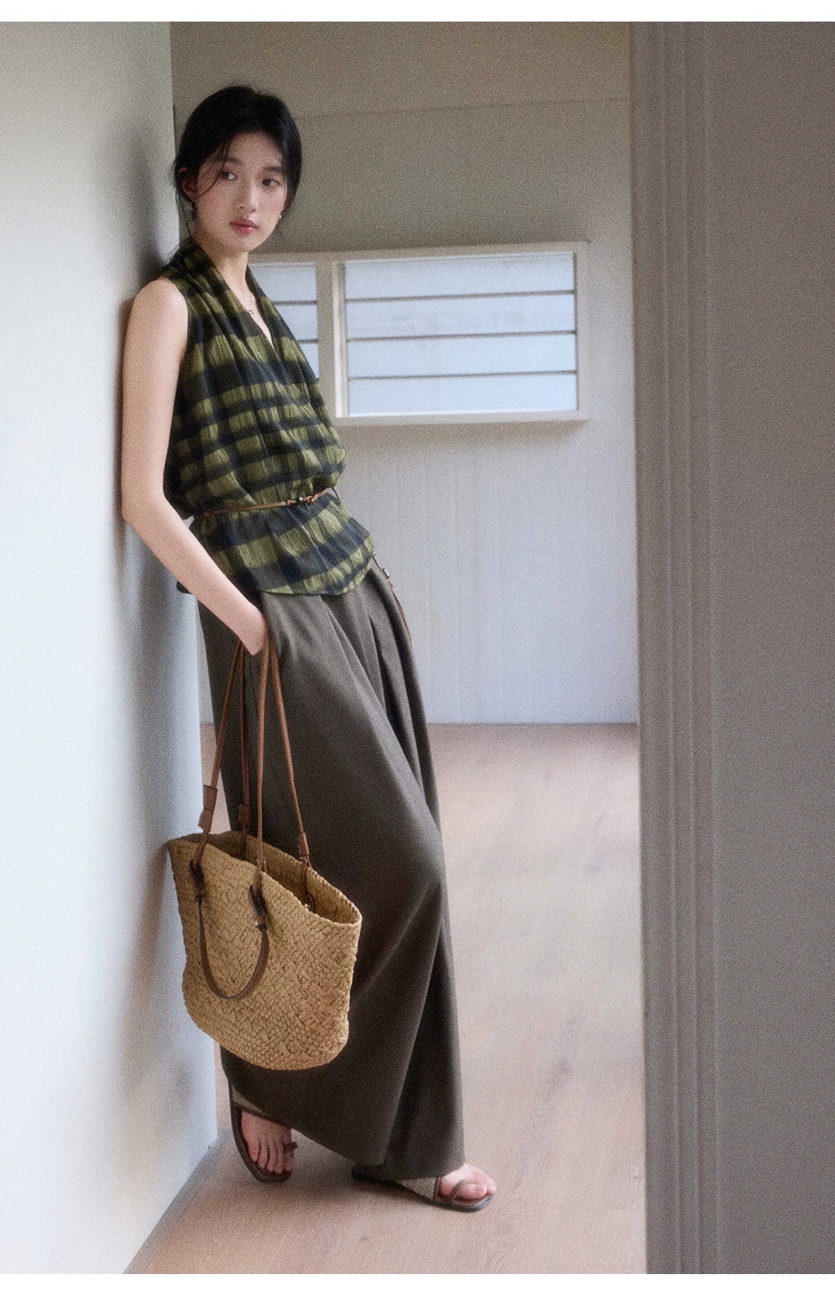 TYANG Temperament Plaid Sleeveless Vest