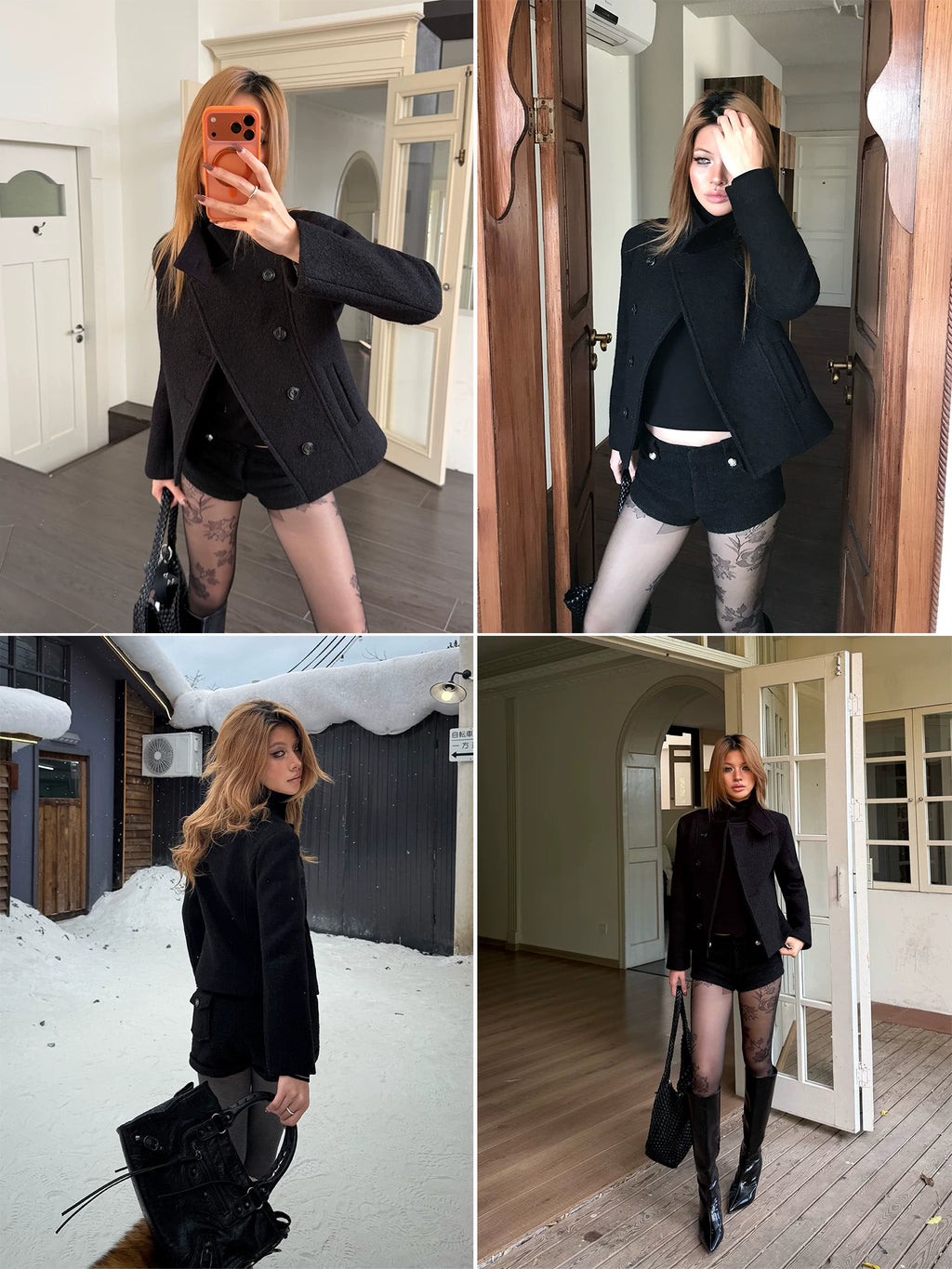 Audwyn 100 Wool Stand-Up Collar Skinny Versatile Coat