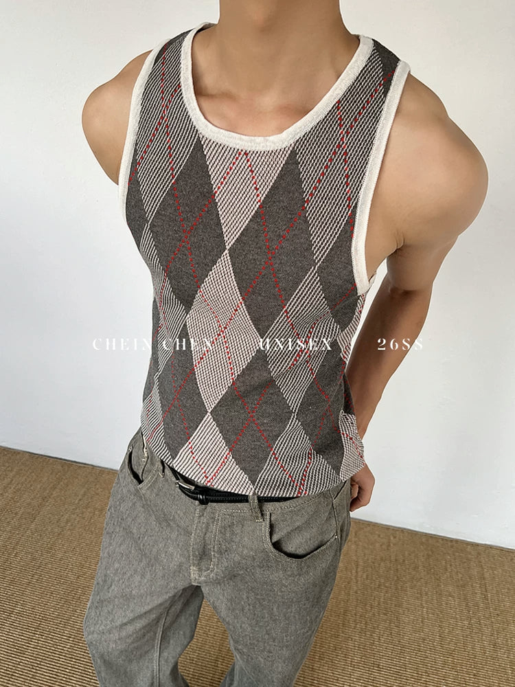 Chein Niche Premium Rhombus Woolen Vest