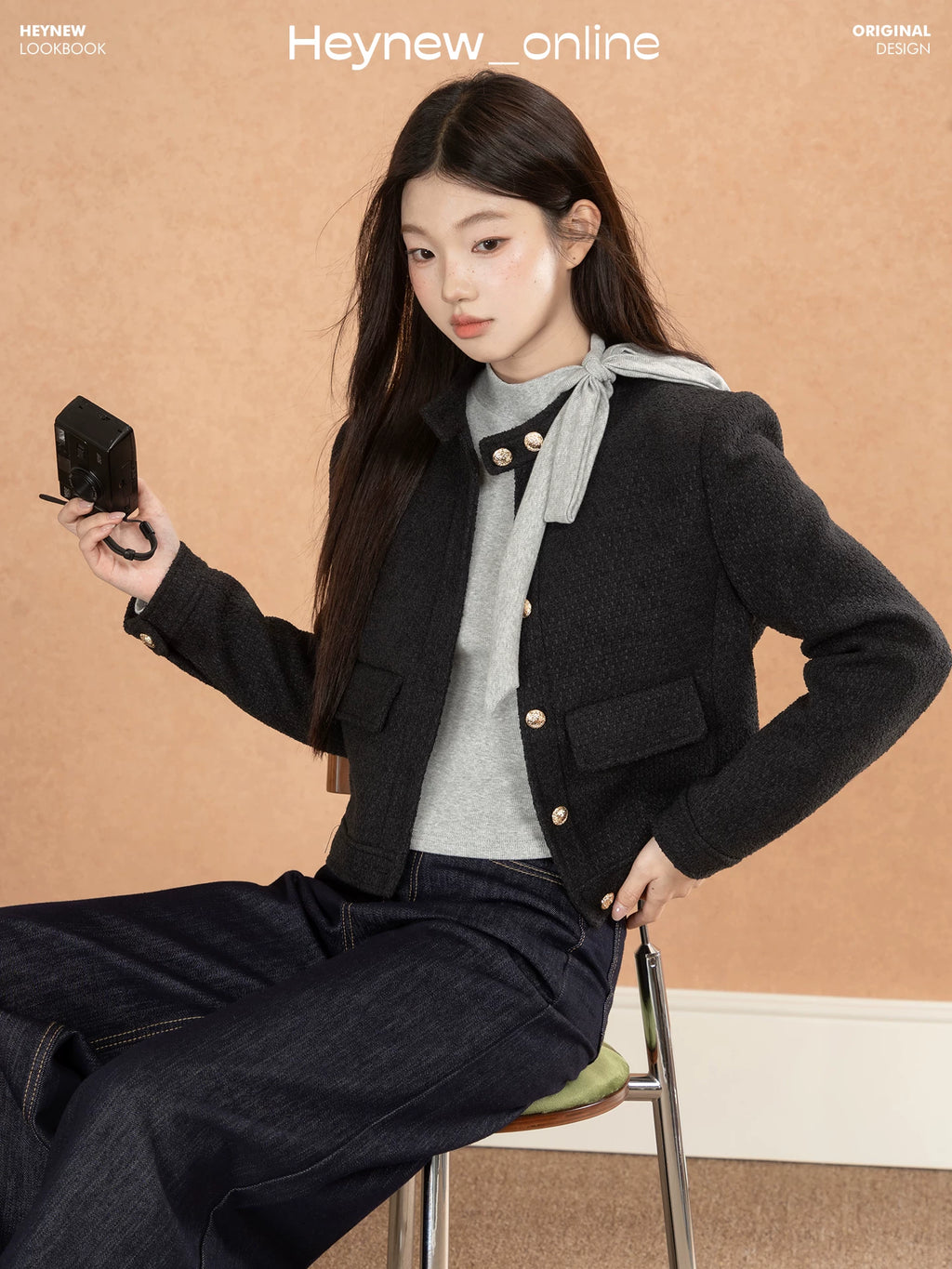 LOVEHEYNEW Stand-up Collar High-end Temperament Versatile Jacket