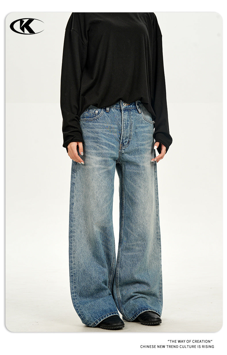 11KN Retro Straight Three-dimensional Slim-fitting and Thin Pants