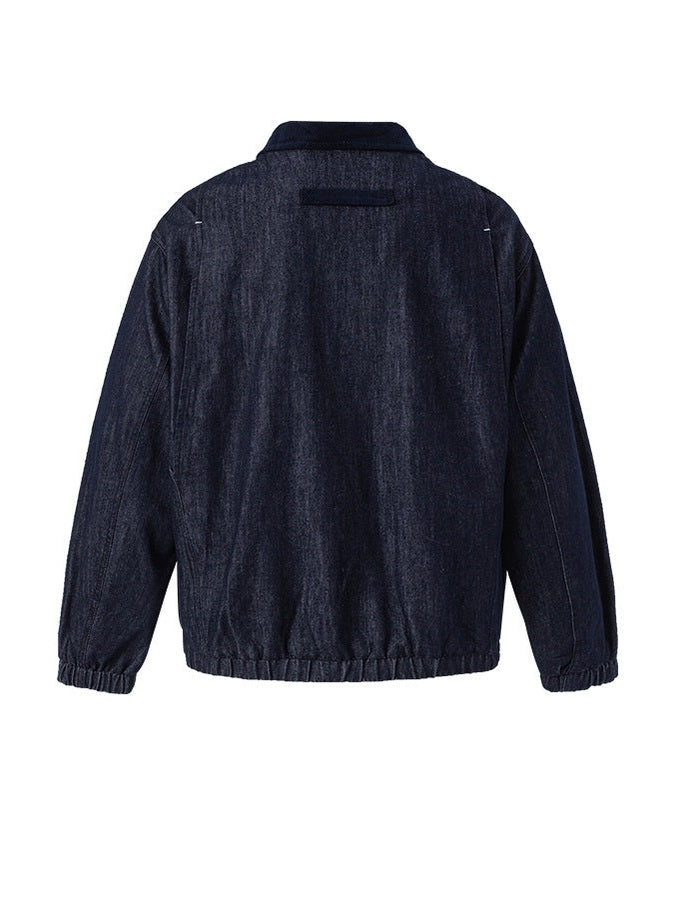 UNF Vintage Thickened Warm Lapel Denim Jacket