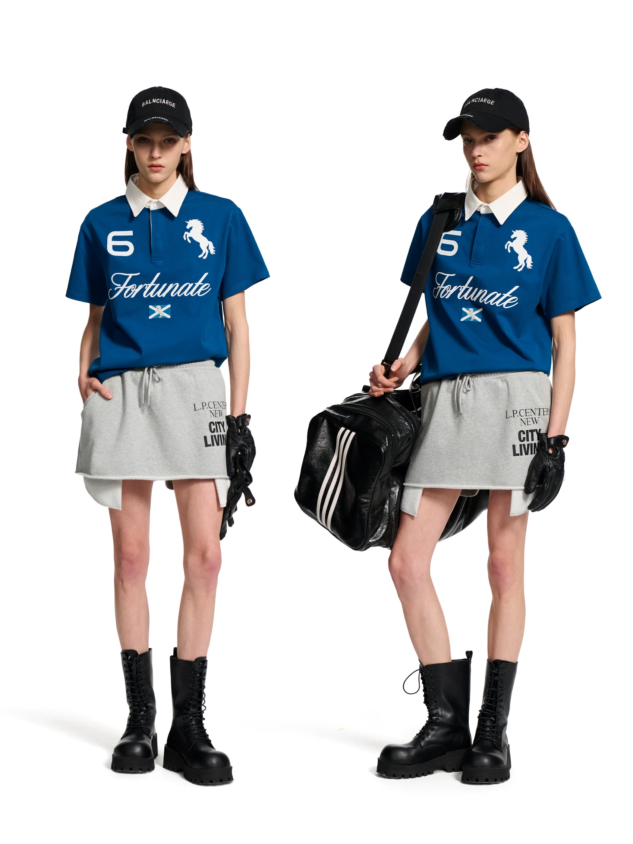 Loopsoon War Horse English Embroidery Contrasting Tee