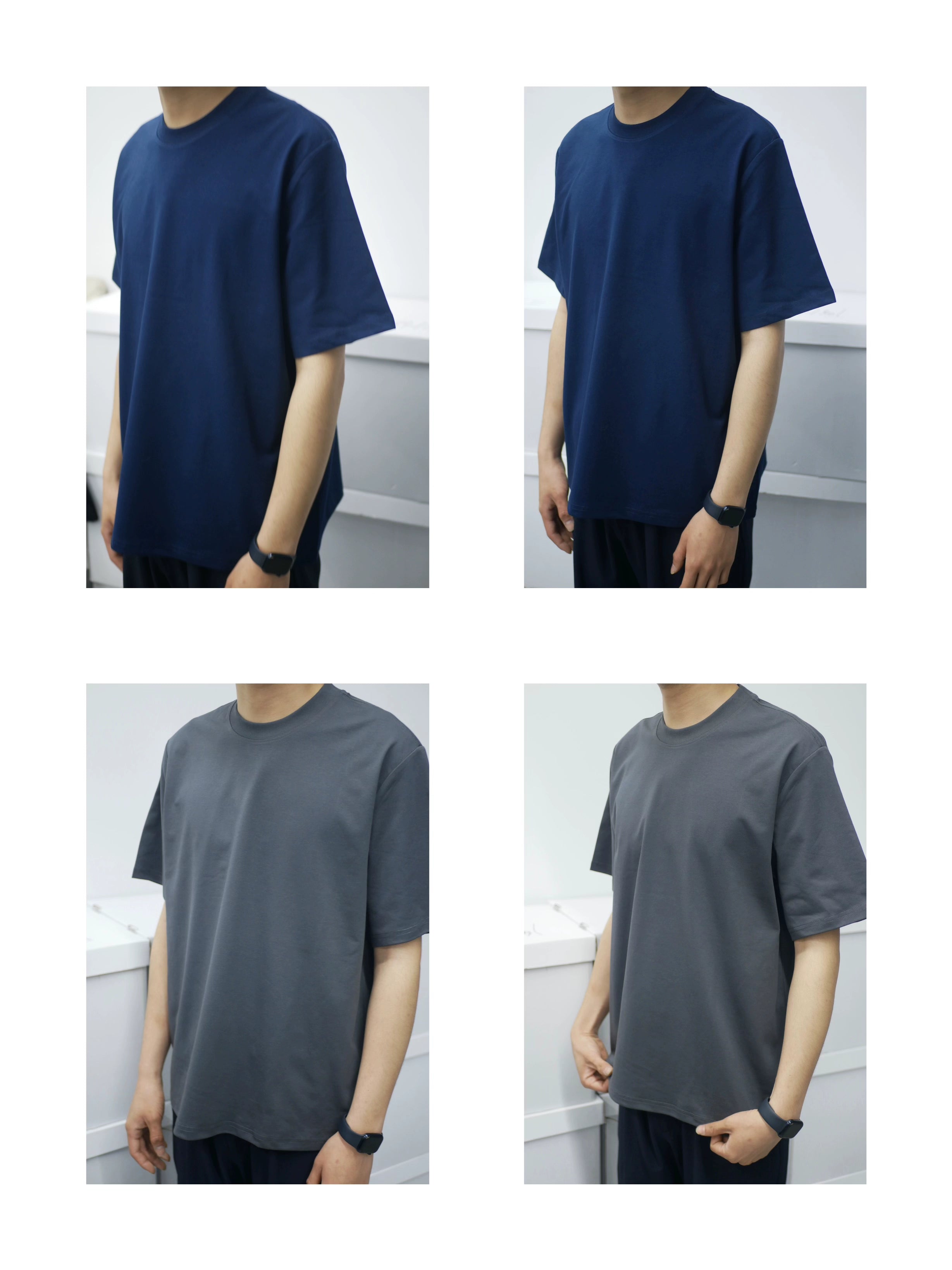NO LOGO Small Neckline Short and Wide Casual Tee
