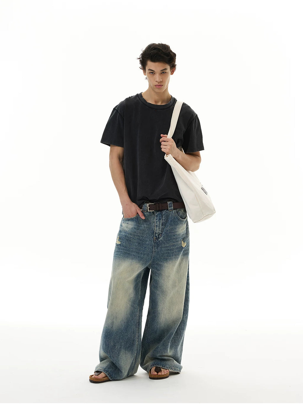 WLNEXT Vintage Ripped Casual Tee