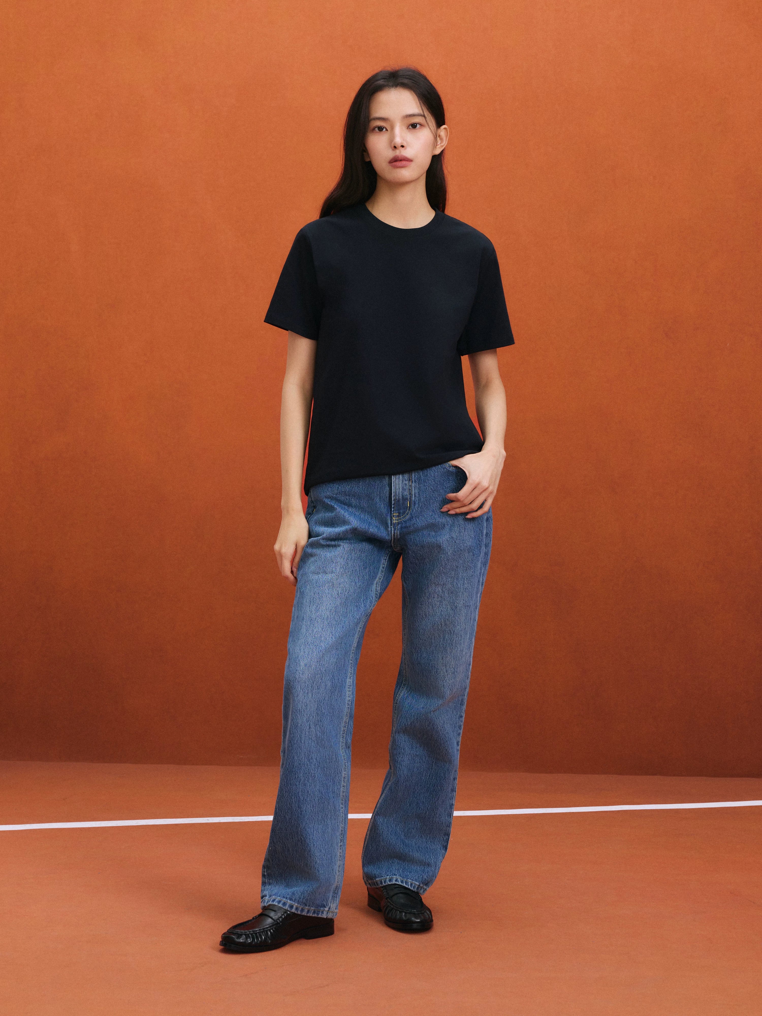 NO LOGO Straight Versatile Jeans