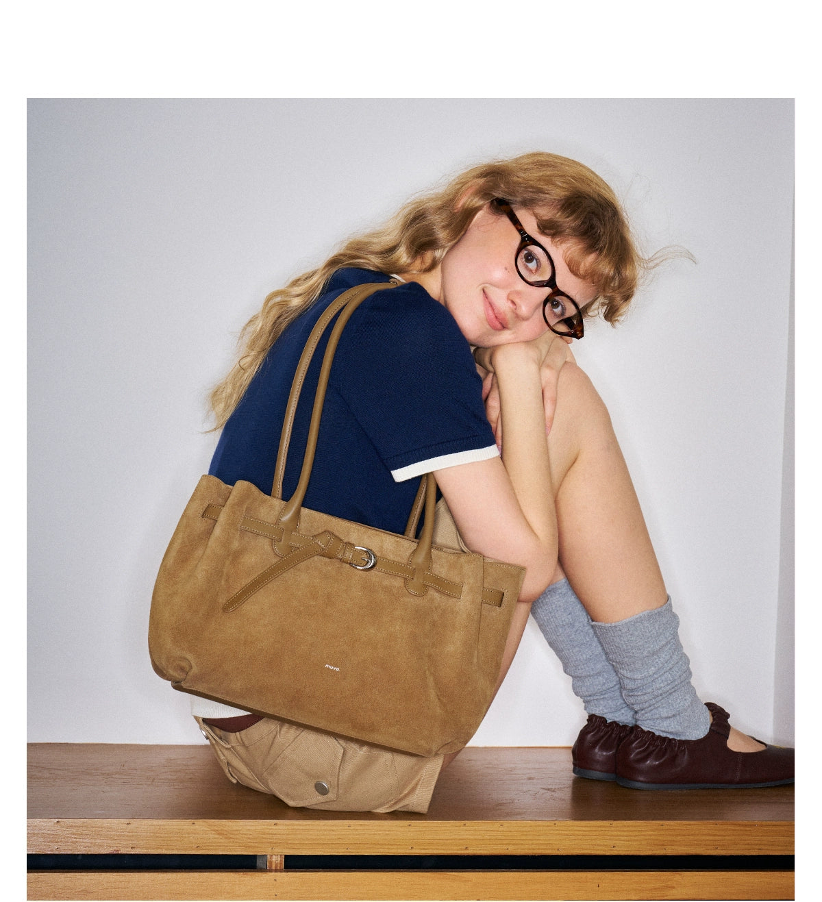 MUVA Simple Texture Large Capacity Armpit Bag