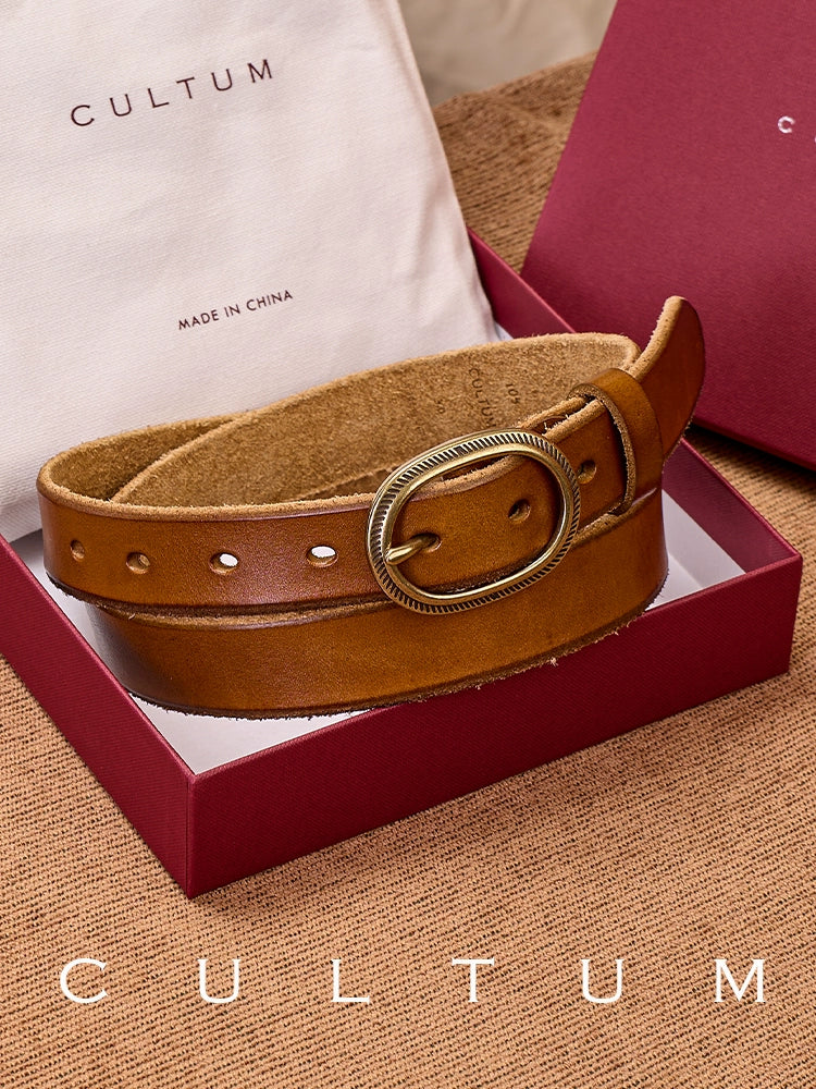 CULTUM Genuine Leather Retro Versatile Rough Edge Old Belt