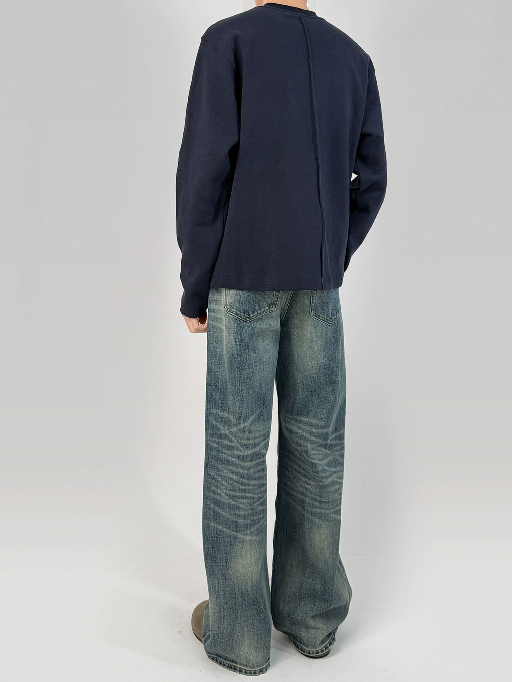 PLUS NO LOGO Warm and Thickened Double-sided Abraded Long Sleeves