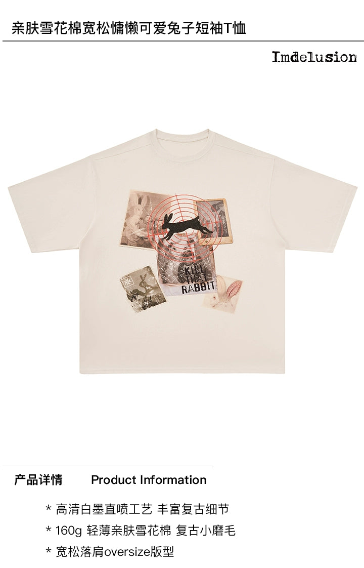 Imdelusion Light Loose Cute Rabbit Tee