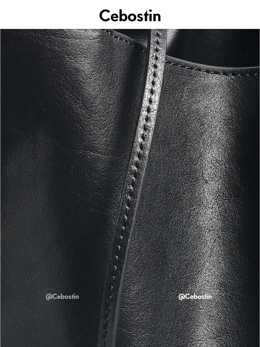 Cebostin First Layer Cowhide Large Capacity Messenger Bag